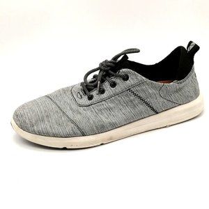 Toms Mens Sneakers Gray Flecked Fabric Lace Up Round Toe Low‎ Top Flat Heel 11.5
